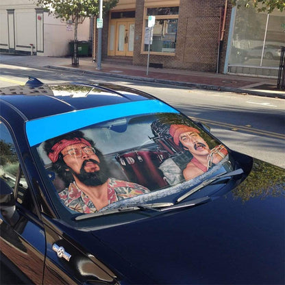  Cheech And Chong Car Sun Shade Cheech And Chong Painting Auto Sun Shade