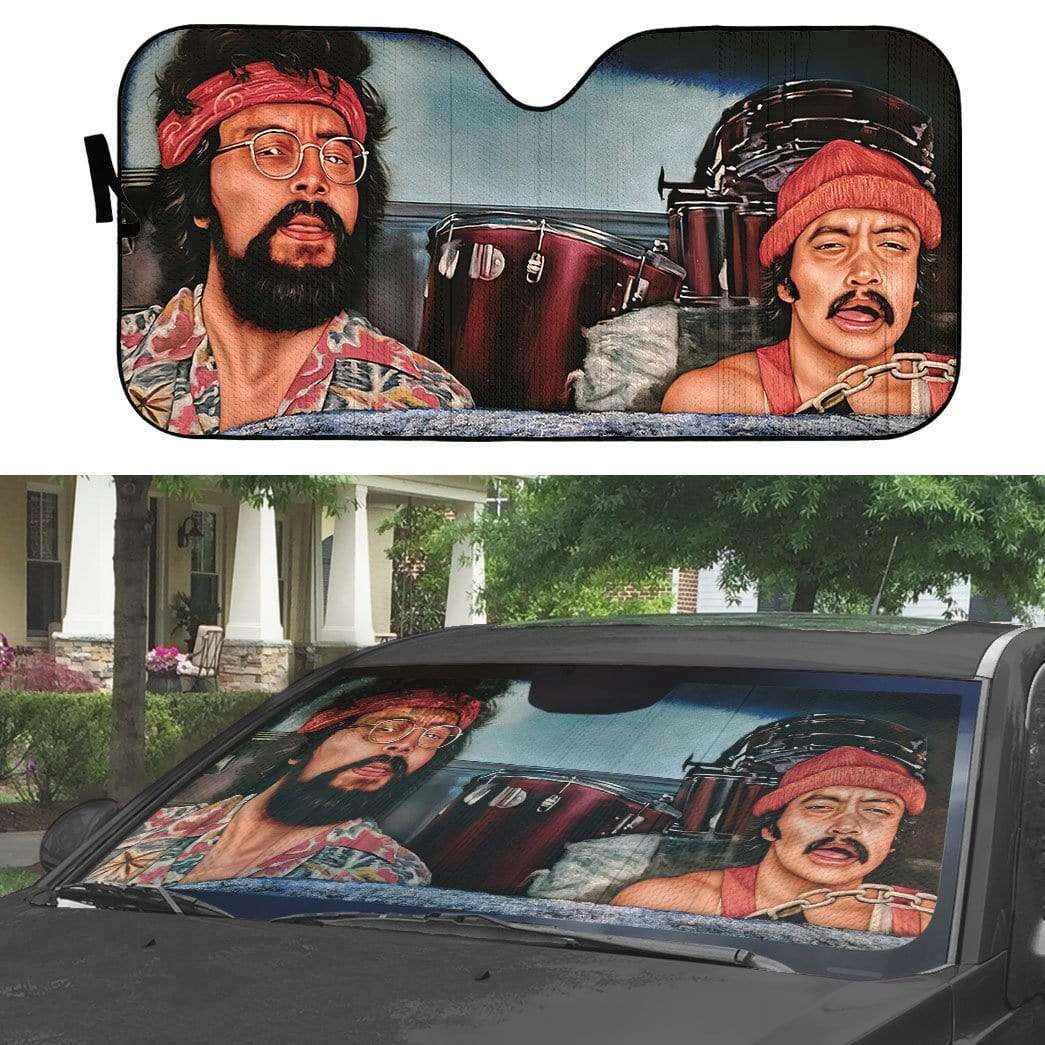  Cheech And Chong Car Sun Shade Cheech And Chong Painting Auto Sun Shade