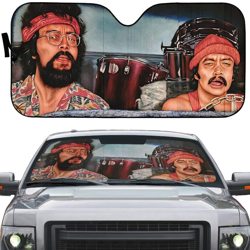  Cheech And Chong Car Sun Shade Cheech And Chong Painting Auto Sun Shade