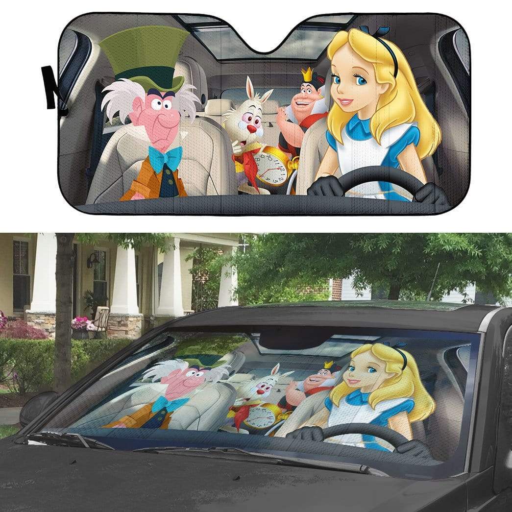 DN Car Sun Shade Alice In Wonderland Characters Windshield Sun Shade