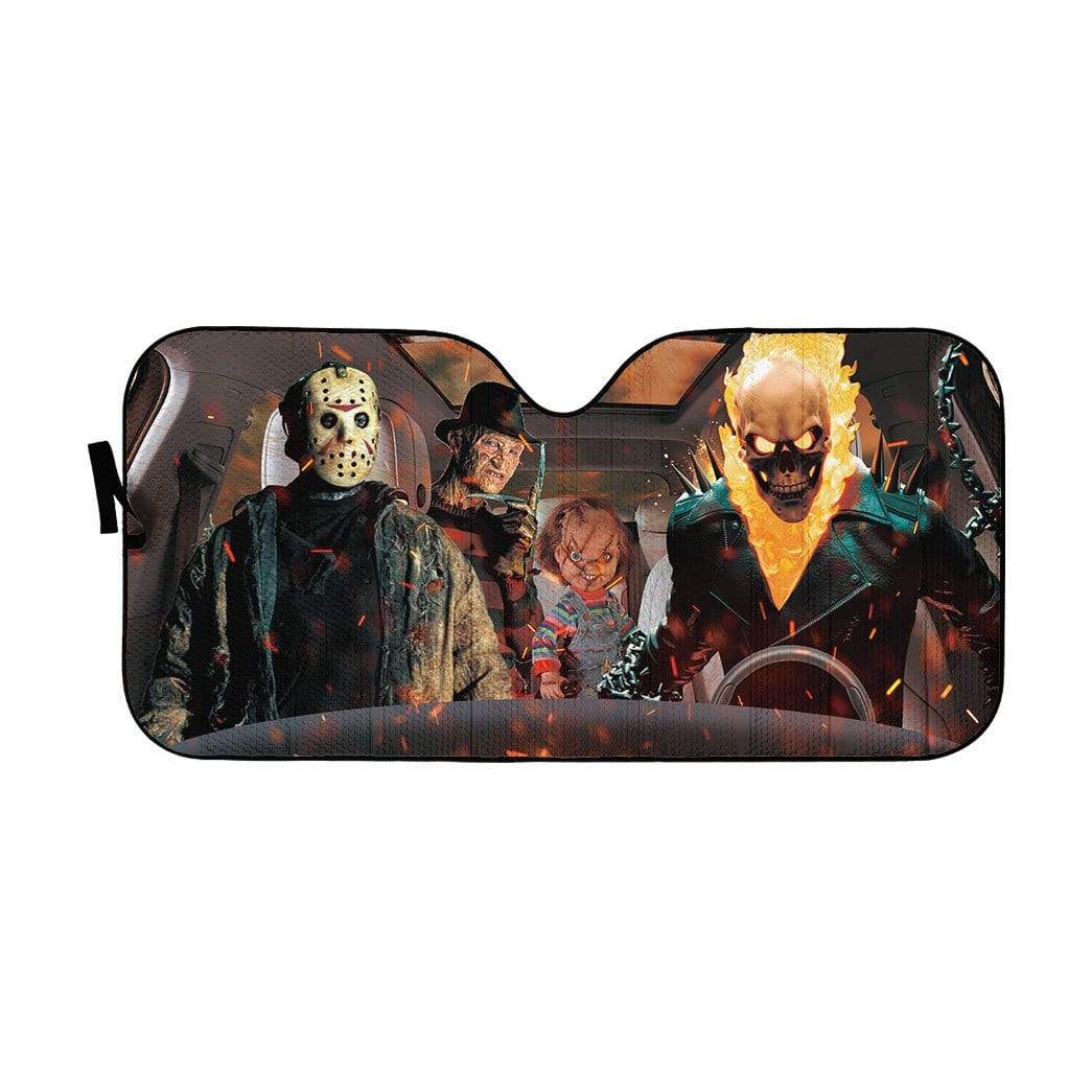  Horror Car Sun Shade Ghost Rider Jason Voorhees Chucky Auto Sun Shade