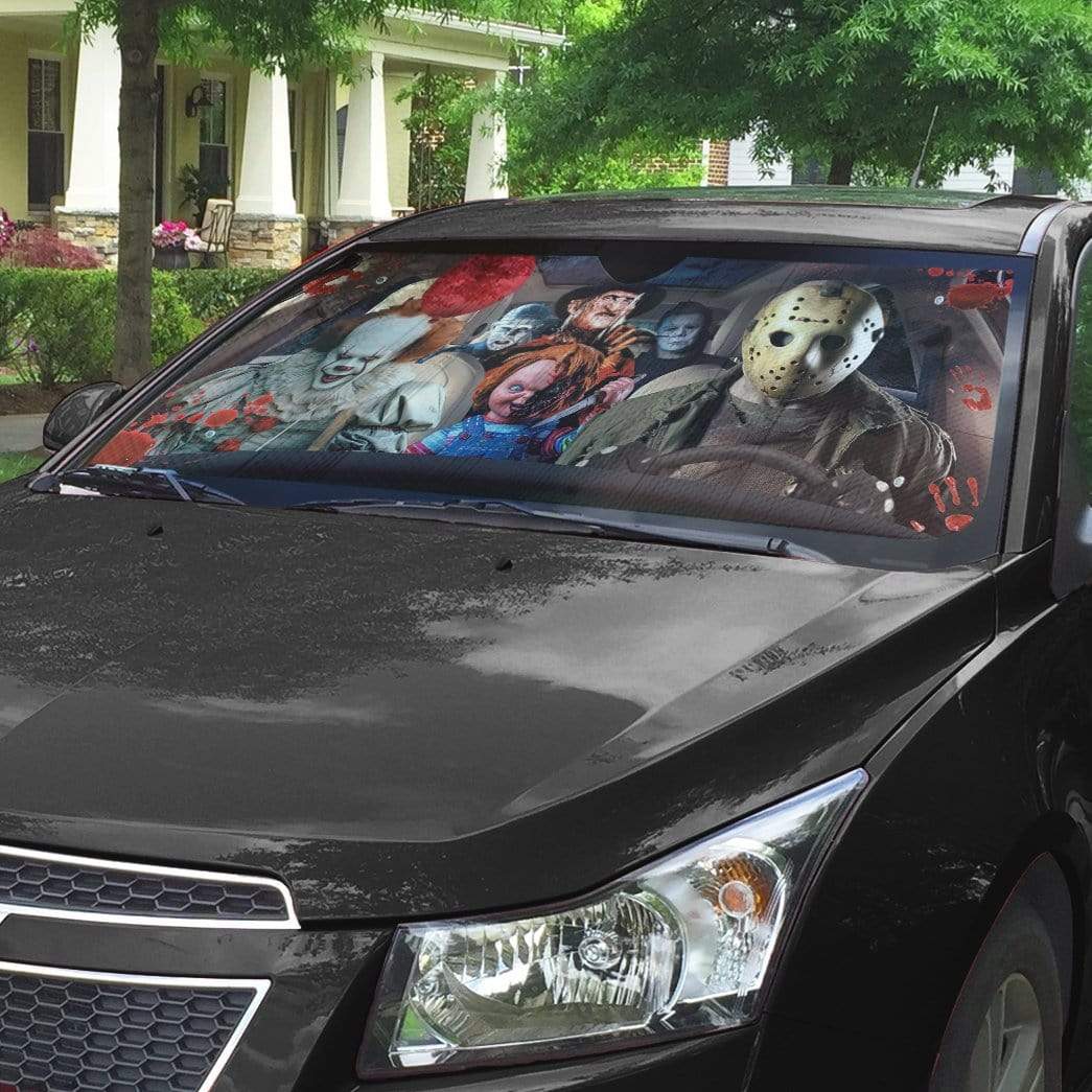  Horror Car Sun Shade Pennywise Chucky Jason Voorhees Auto Sun Shade