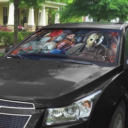  Horror Car Sun Shade Pennywise Chucky Jason Voorhees Auto Sun Shade