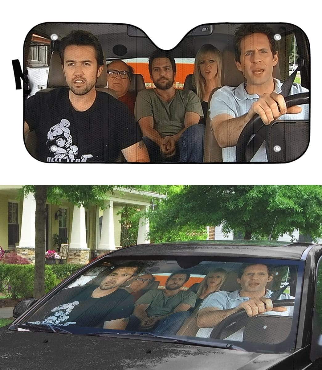  It's Always Sunny in Philadelphia Car Sun Shade Mac Charlie Kelly Auto Sun Shade