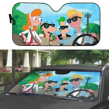 DN Car Sun Shade Phineas And Ferb Characters Windshield Sun Shade