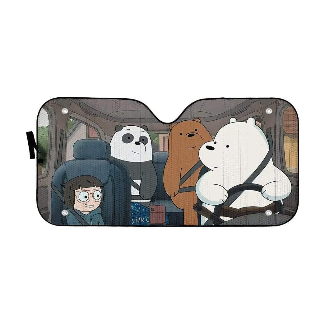  We Bare Bear Car Sun Shade Ice Bear Chloe Park Grizzly Panda Windshield Sun Shade