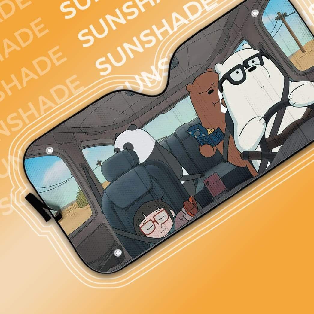  We Bare Bear Car Sun Shade Glasses Ice Bear Chloe Park Windshield Sun Shade