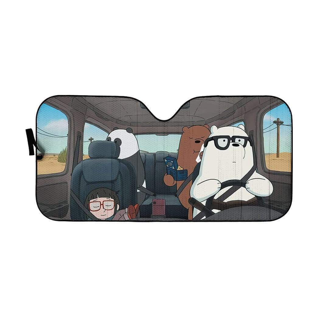  We Bare Bear Car Sun Shade Glasses Ice Bear Chloe Park Windshield Sun Shade