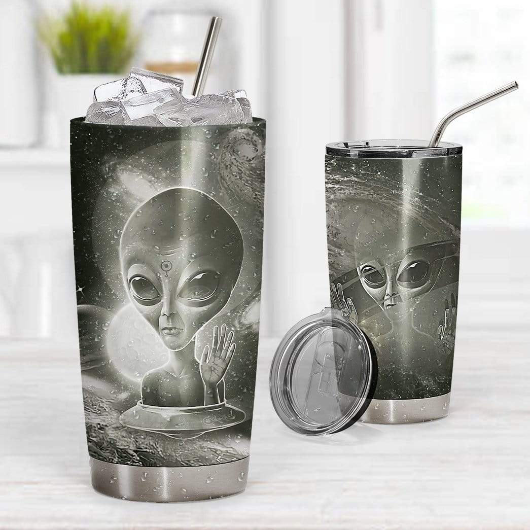 Unifinz Alien Tumbler 20 oz Alien UFO 3D Grey Tumbler Cup 20 oz Alien Travel Cup 2022