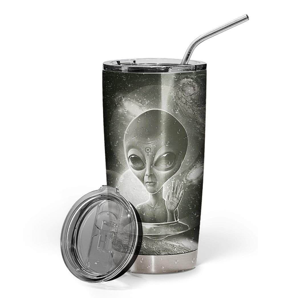 Unifinz Alien Tumbler 20 oz Alien UFO 3D Grey Tumbler Cup 20 oz Alien Travel Cup 2022