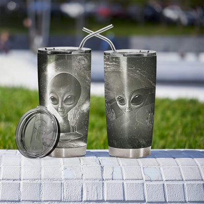 Unifinz Alien Tumbler 20 oz Alien UFO 3D Grey Tumbler Cup 20 oz Alien Travel Cup 2022