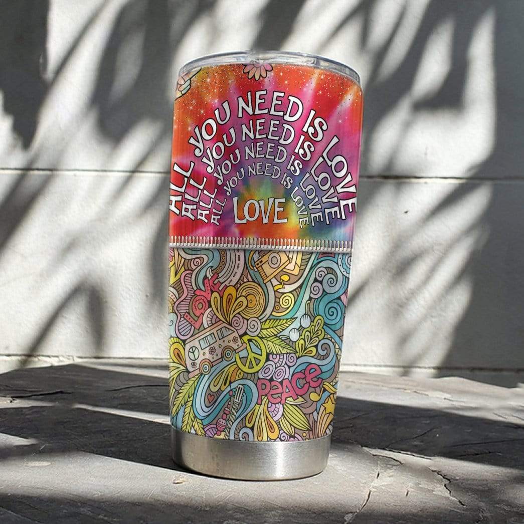  Hippie Tumbler Cup 20 Oz All You Need Is Love Hippie Items Zip Tumbler 20 Oz Travel Mug