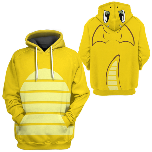 PKM Hoodie Dragonite PKM Cosplay T-shirt Sweatshirt Yellow Unisex Adults New Release