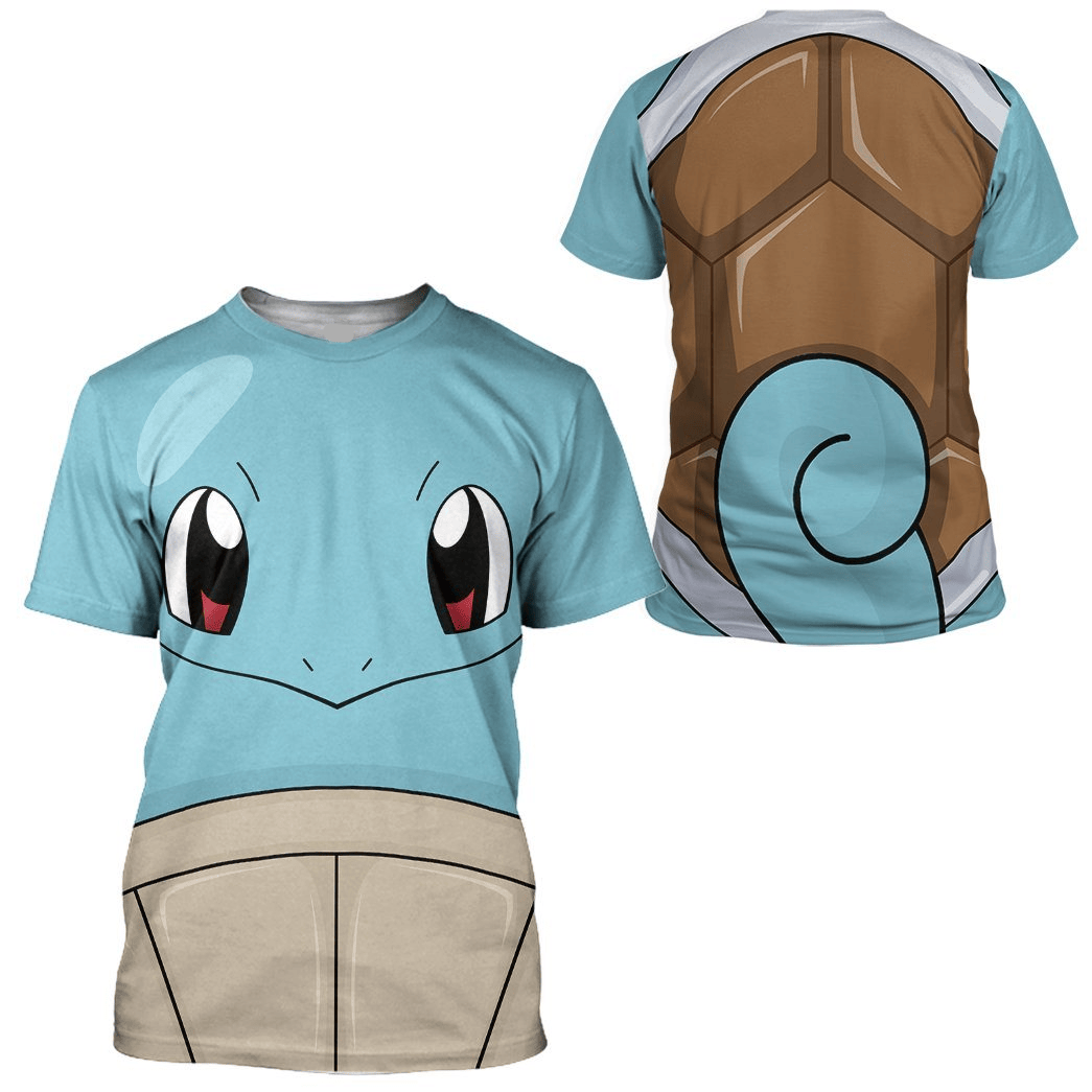 PKM Hoodie Squirtle PKM Cosplay Costume T-shirt Sweatshirt Blue Unisex Adults New Release