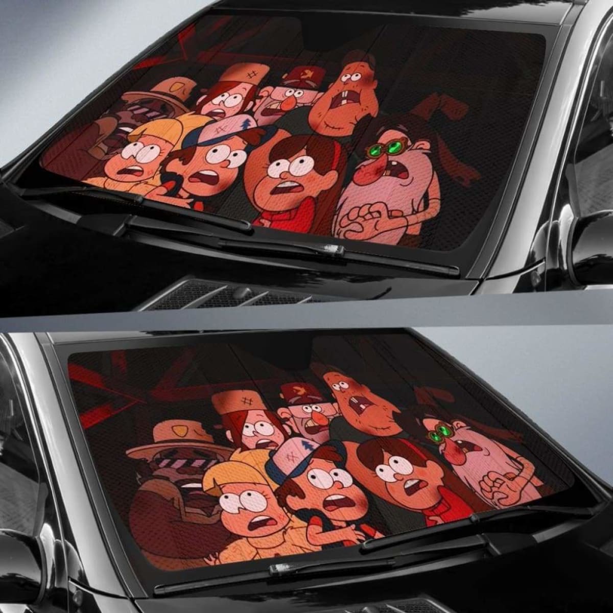 DN Car Sun Shade Gravity Falls Characters Windshield Sun Shade