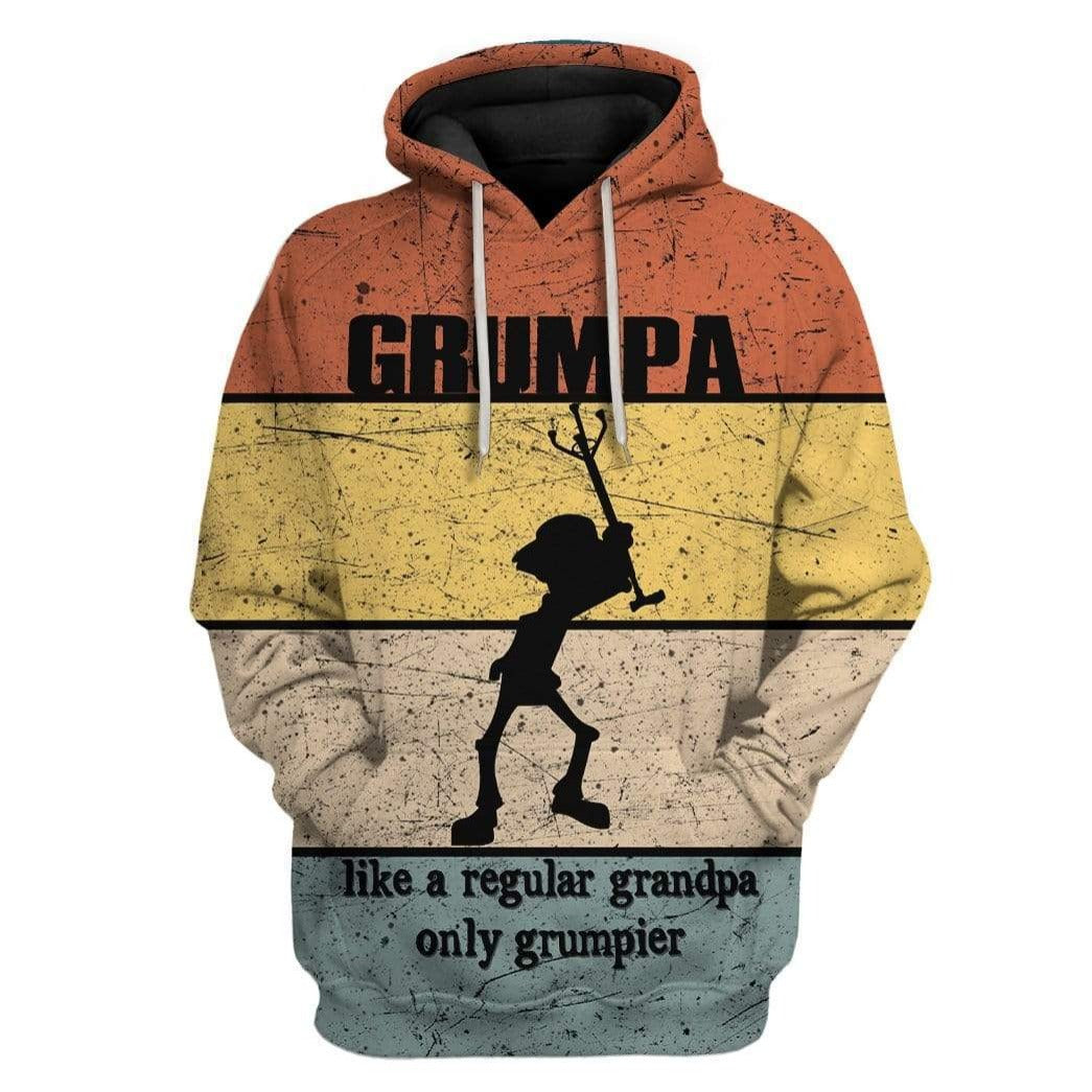 Unifinz Grandpa Hoodie Vintage Grumpy Like A Regular Grandpa Awesome T-shirt Grandpa Shirt Apparel Gift For Grandpa 2022