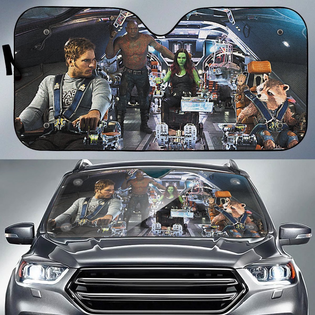  Guardians of the Galaxy Car Sun Shade Guardians of the Galaxy Team Spaceship Auto Sun Shade