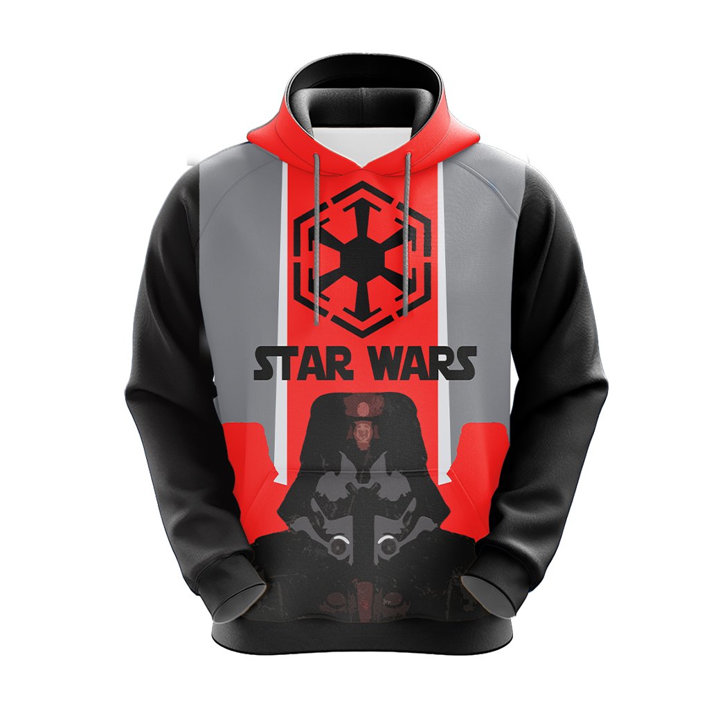  SW Hoodie Galactic Empire Symbol Red Grey Black Hoodie SW Apparel For Fan Adult Unisex Full Print