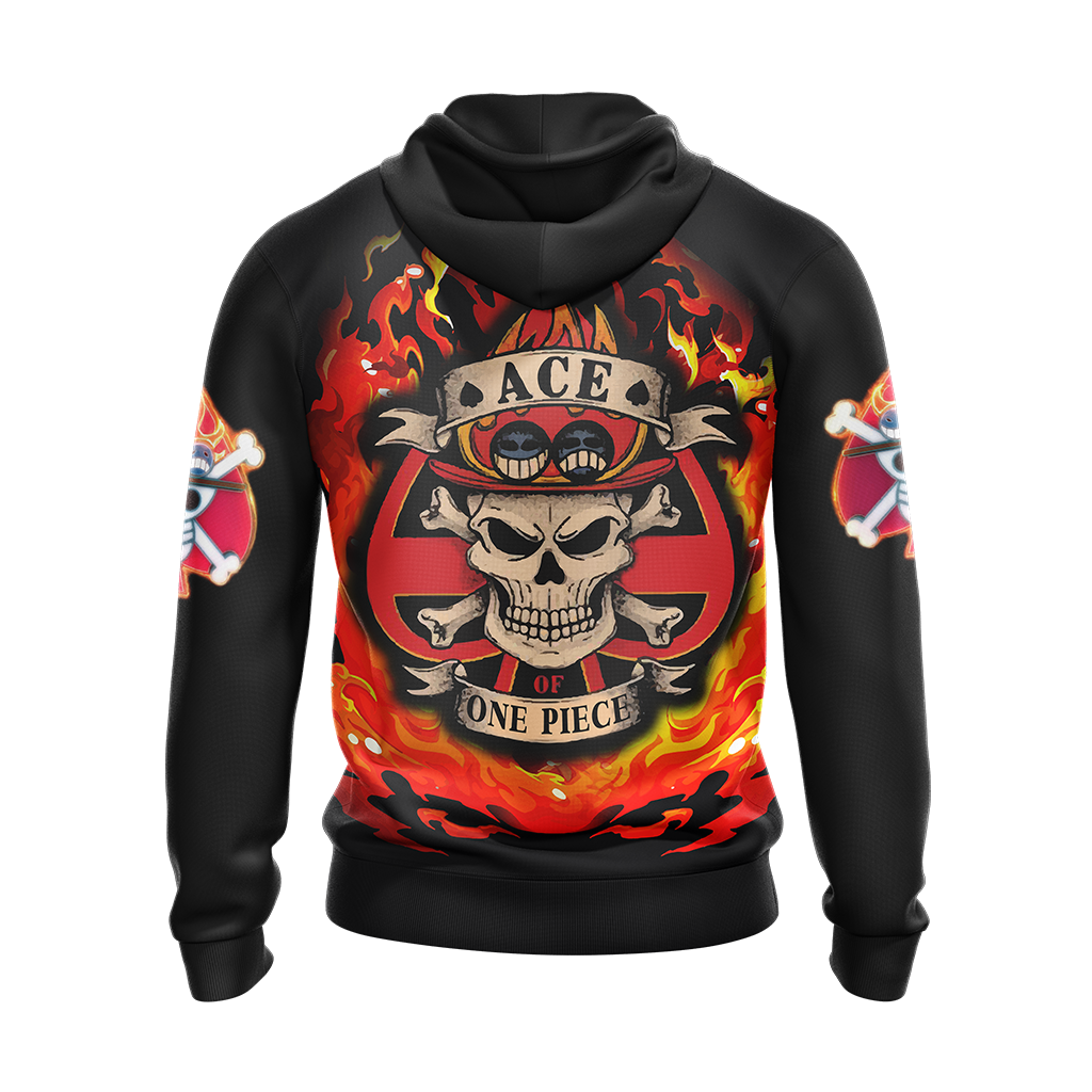  One Piece Hoodie Portgas D. Ace Ace Of One Piece Fire Black Hoodie Anime Clothing Ault Full Size