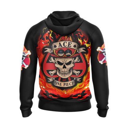  One Piece Hoodie Portgas D. Ace Ace Of One Piece Fire Black Hoodie Anime Clothing Ault Full Size