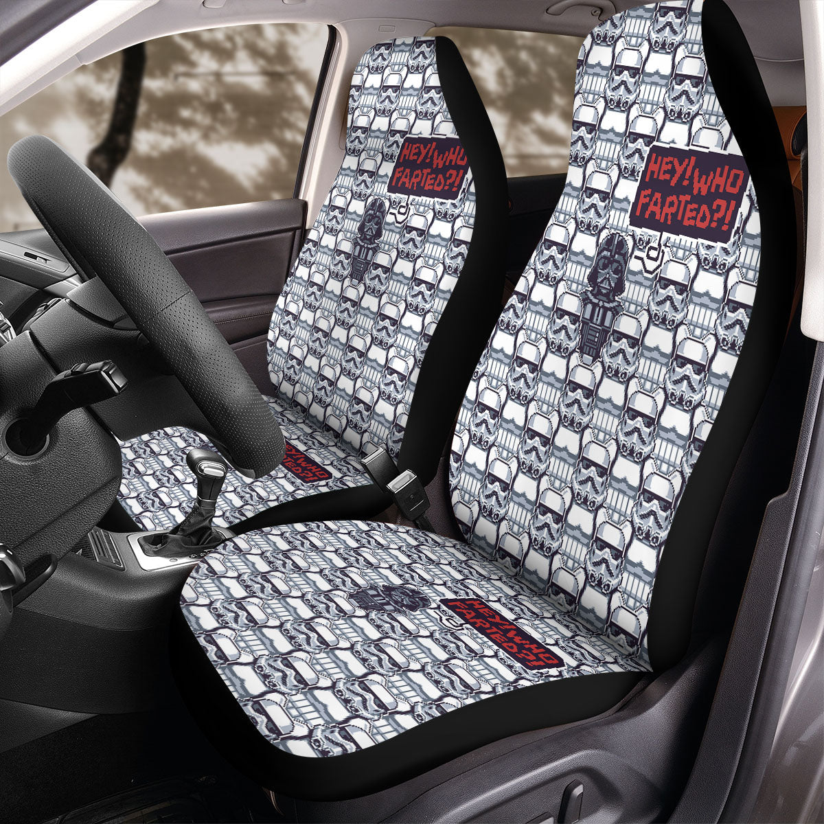 SW Car Seat Covers Hey Who Farted Pixels Darth Vader Seat Covers