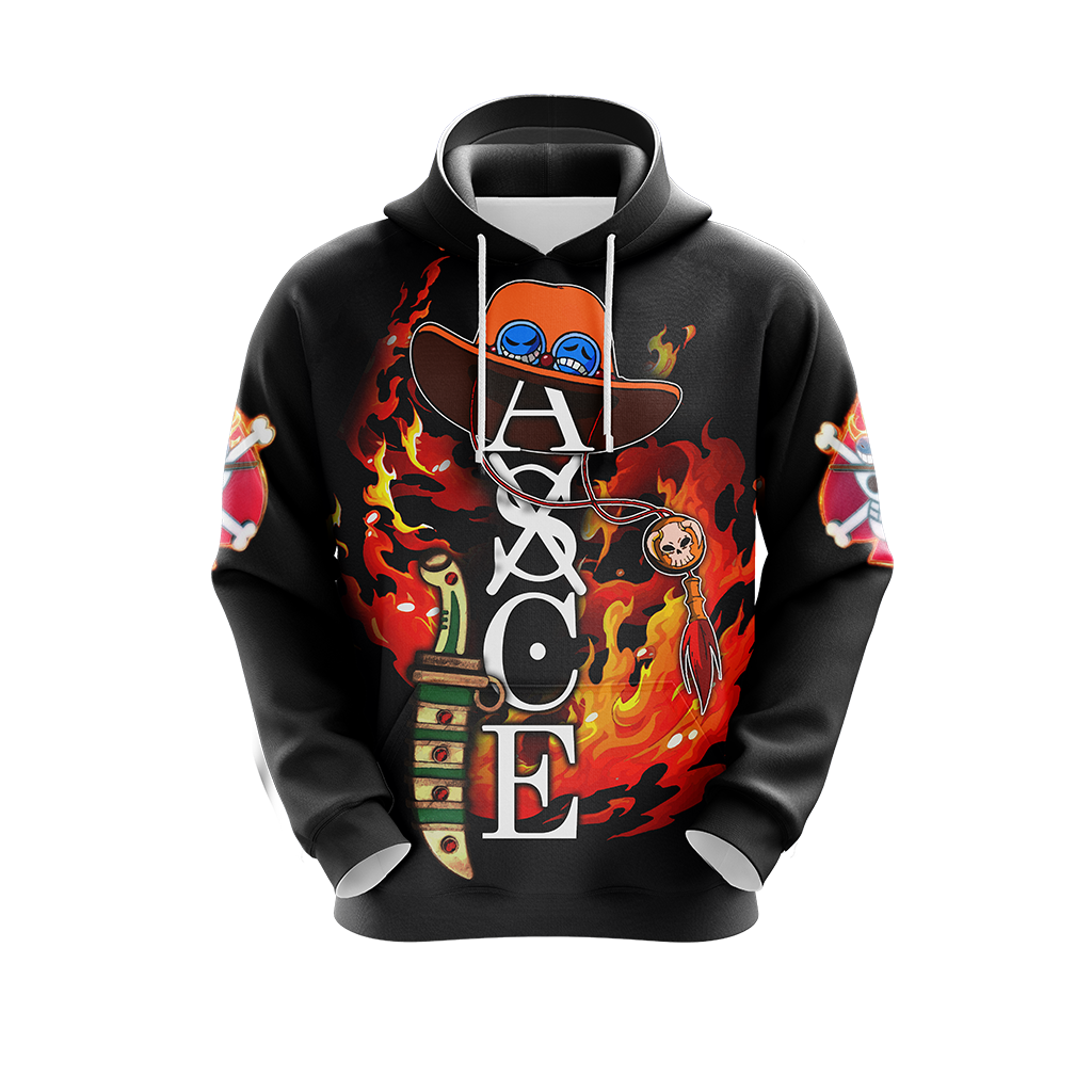  One Piece Hoodie Portgas D. Ace Ace Of One Piece Fire Black Hoodie Anime Clothing Ault Full Size