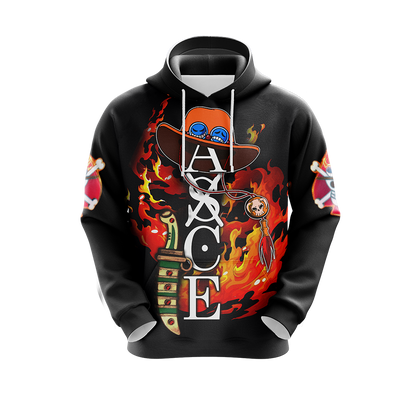  One Piece Hoodie Portgas D. Ace Ace Of One Piece Fire Black Hoodie Anime Clothing Ault Full Size