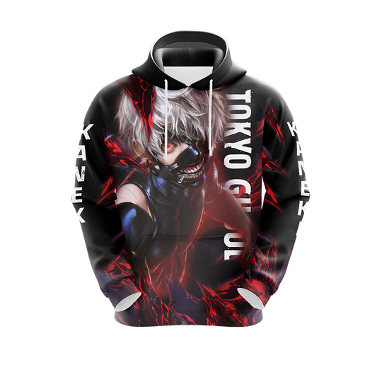  Tokyo Ghoul Hoodie Tokyo Ghoul Kaneki Ken 3d Black Red Hoodie Anime Clothing Adult Unisex Full Print