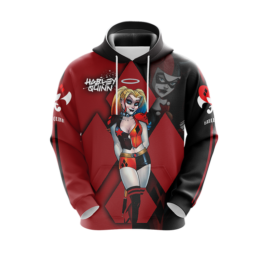 DC Hoodie Harley Quinn Hoodie Harley Quinn Old And New Black Red Hoodie