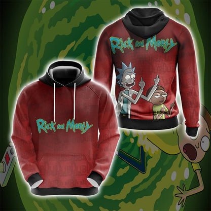  Rick And Morty Hoodie Rick And Morty Ugly Fingers Red Hoodie Apparel For Fan Adult Unisex