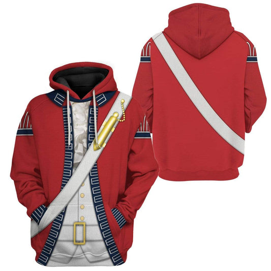  Historical T-shirt British Redcoat Costume 3d T-shirt Historical Hoodie Adult Full Size Colorful