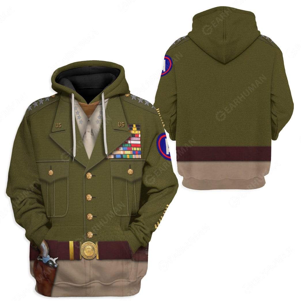  Historical T-shirt George S. Patton Costume 3d T-shirt Hoodie Adult Full Print Unisex