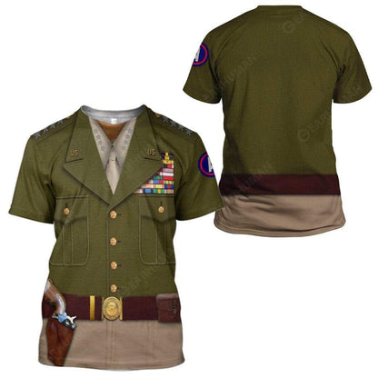  Historical T-shirt George S. Patton Costume 3d T-shirt Hoodie Adult Full Print Unisex