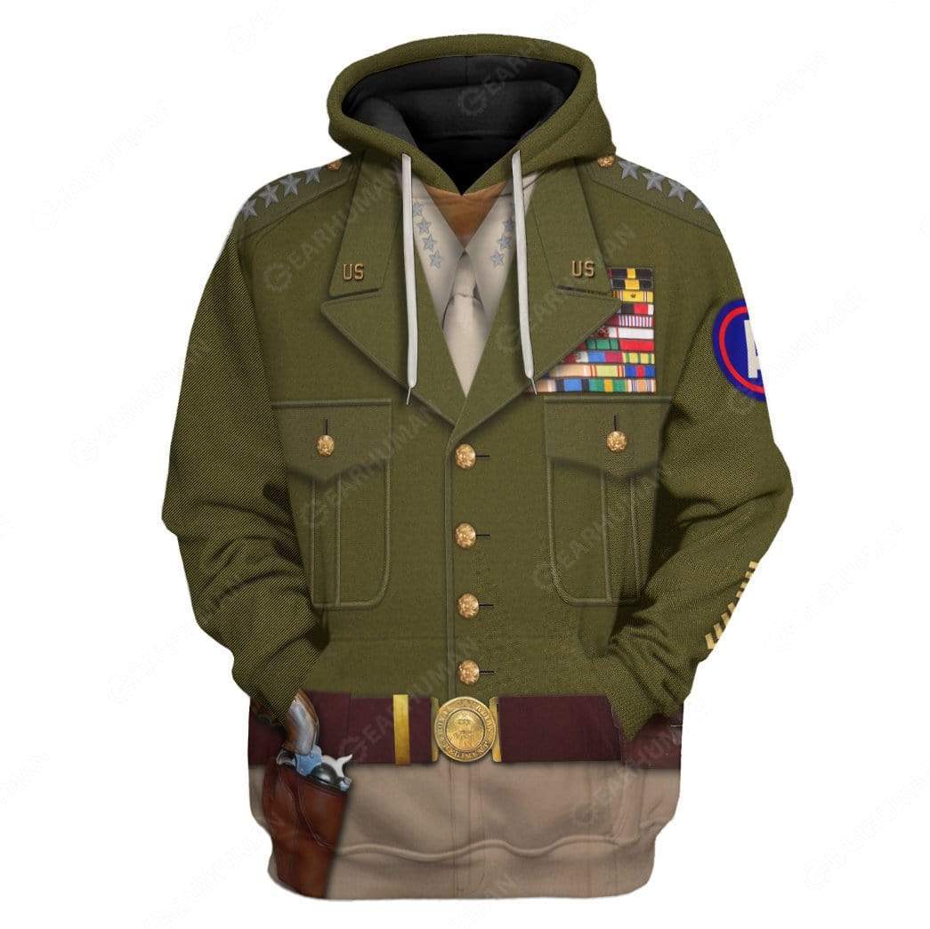  Historical T-shirt George S. Patton Costume 3d T-shirt Hoodie Adult Full Print Unisex