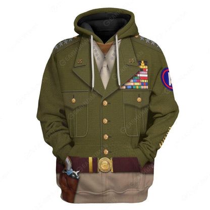  Historical T-shirt George S. Patton Costume 3d T-shirt Hoodie Adult Full Print Unisex