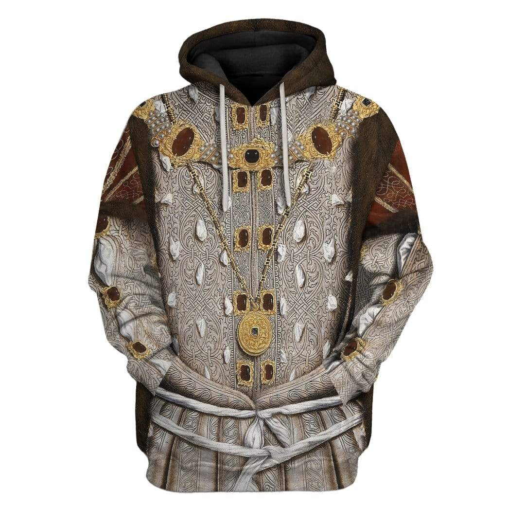  Historical Hoodie Henry VIII Of England Costume 3d T-shirt Hoodie Adult Full Size Full Print