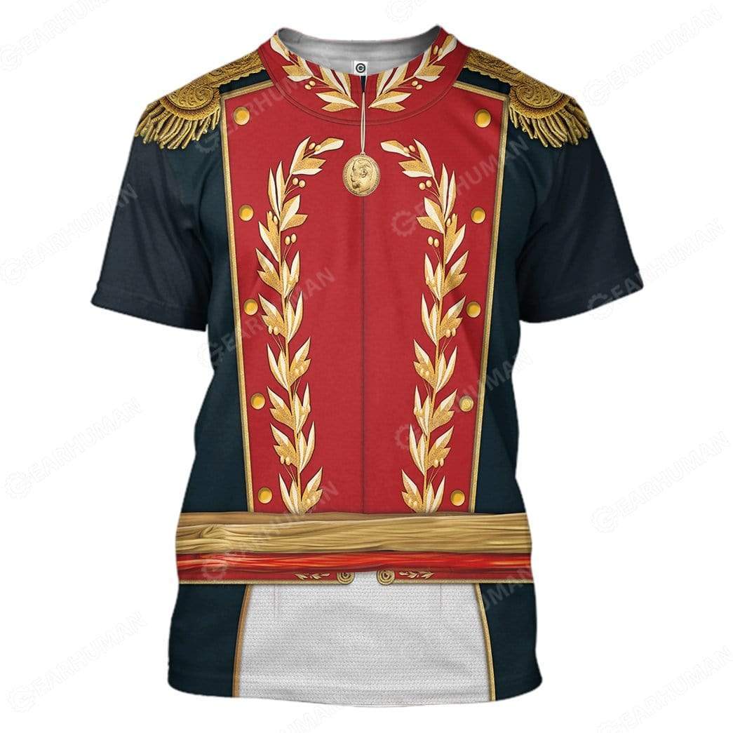  Historical Hoodie Simón Bolívar Uniform Costume 3d Red Hoodie Historical T-shirt Simón Bolívar Shirt Adult Colorful Full Print