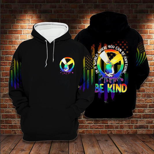 Unifinz LGBT Pride T-shirt In A World Where You Can Be Anything Be Kind LGBT T-shirt LGBT Hoodie 2022