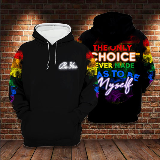 Unifinz LGBT Pride Shirt The Only Choice I Ever Made Was To Be Myself T-shirt LGBT Hoodie 2022