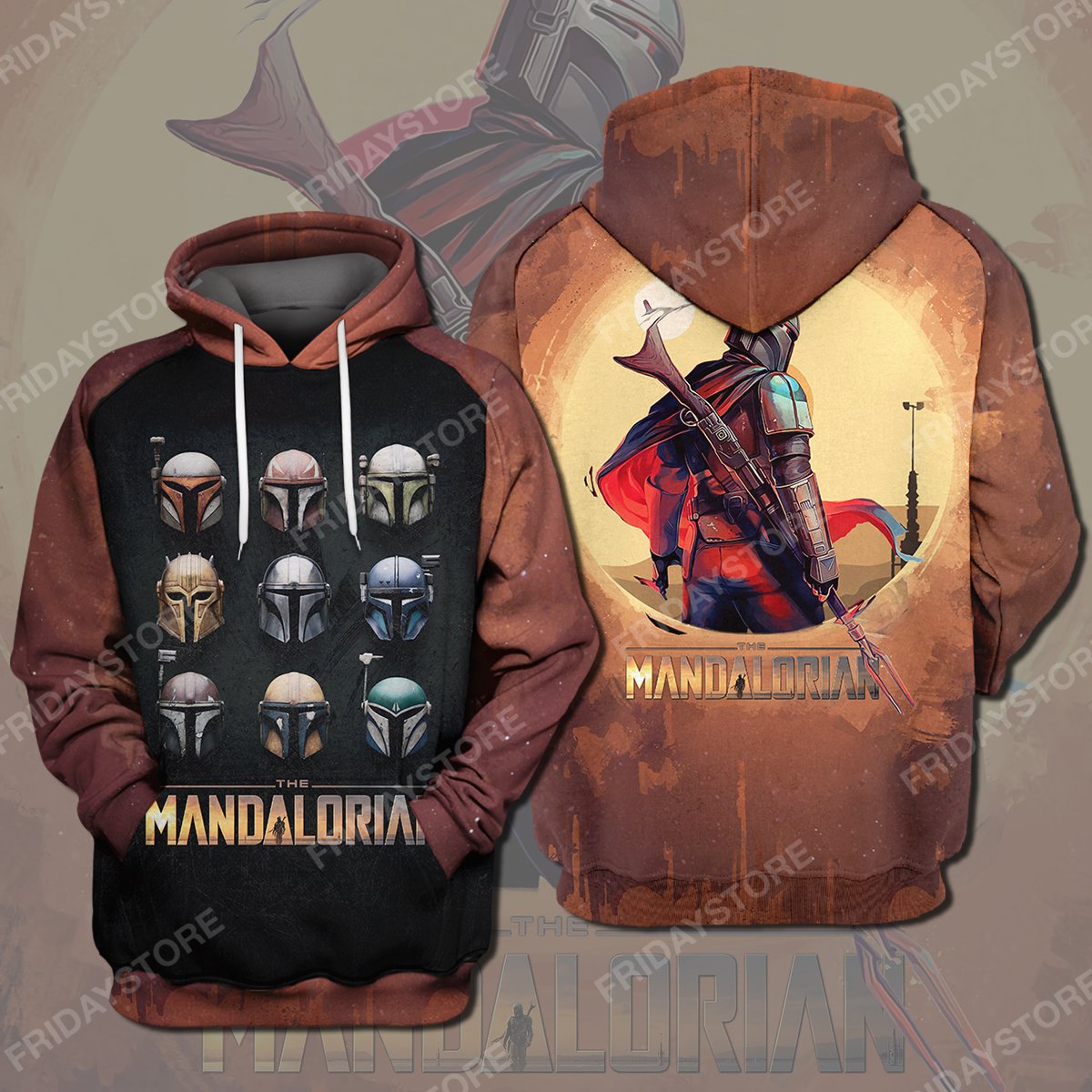 SW The Mandalore Helmet Type All Over Print Hoodie T-shirt