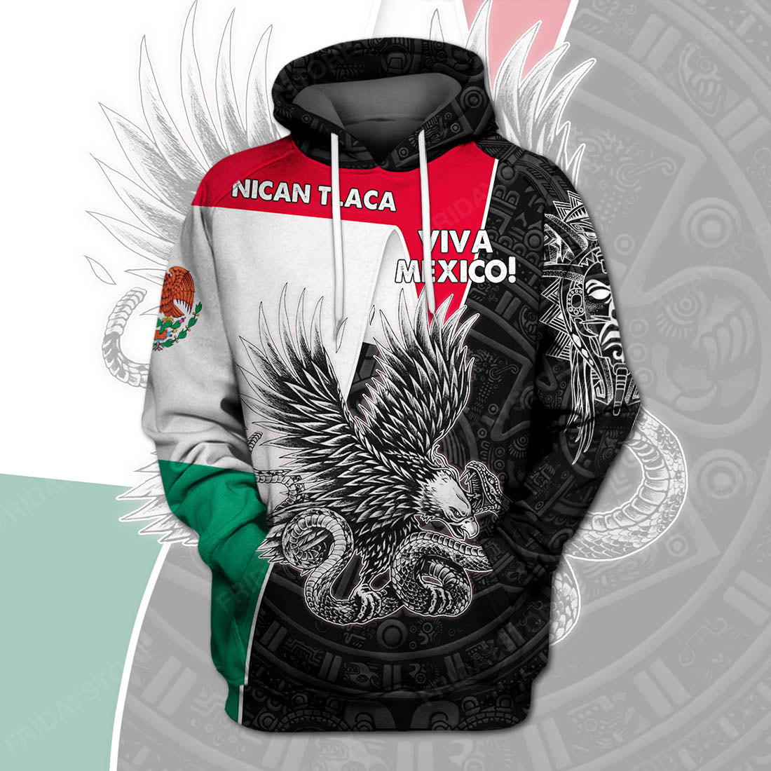 Unifinz Mexican T-shirt Mexican Flag Eagle Emblem Aztec Symbol Viva Mexico T-shirt Mexican Hoodie Mexican Sweater Tank 2022