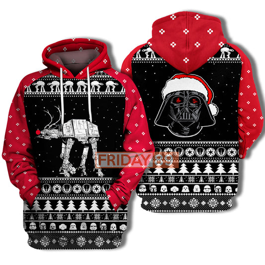 Unifinz SW T-shirt SW Rudolph ATAT Walker & Santa D.Vader T-shirt Awesome SW Hoodie Sweater Tank 2022