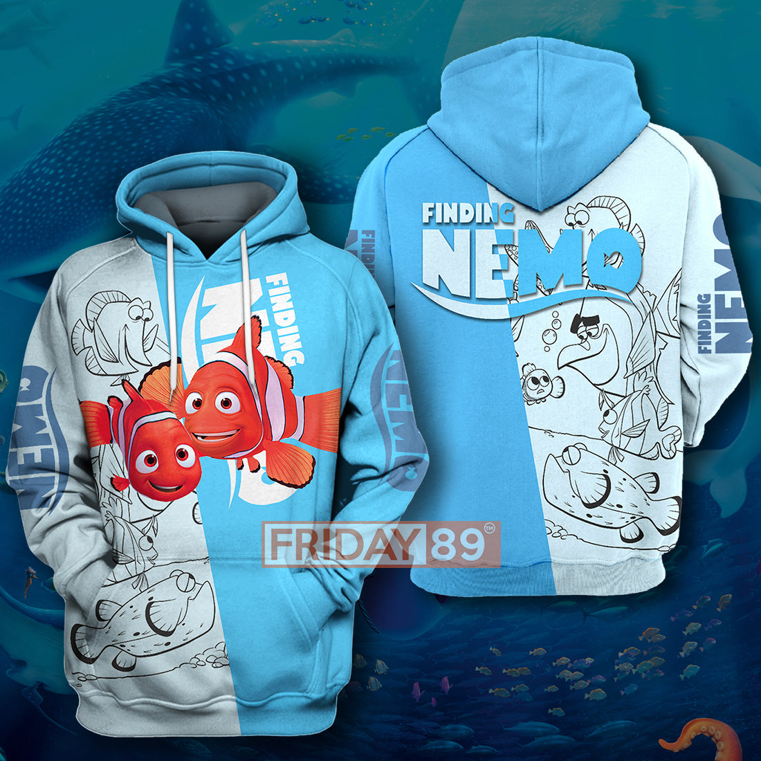Unifinz DN T-shirt Finding Nemo Blue T-shirt Amazing DN Finding Nemo Hoodie Sweater Tank 2022