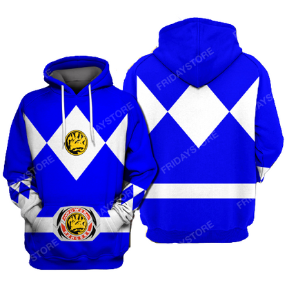 Unifinz Power Ranger T-shirt Blue Power Ranger Costume T-shirt Power Ranger Hoodie Sweater 2023