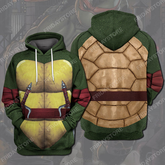 Unifinz TMNT Hoodie Raphael Ninja Turtles Costume T-shirt TMNT Shirt Sweater Tank Cool TMNT Cosplay Costume Apparel 2022