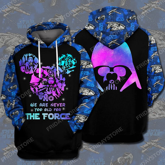 SW We Are Never Too Old For The Force All Over Print Hoodie T-shirt