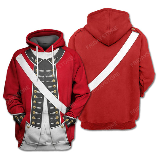 Historical T-Shirt Historical Revolutionary War Uniform Suit 3d Costume Hoodie Historical Hoodie