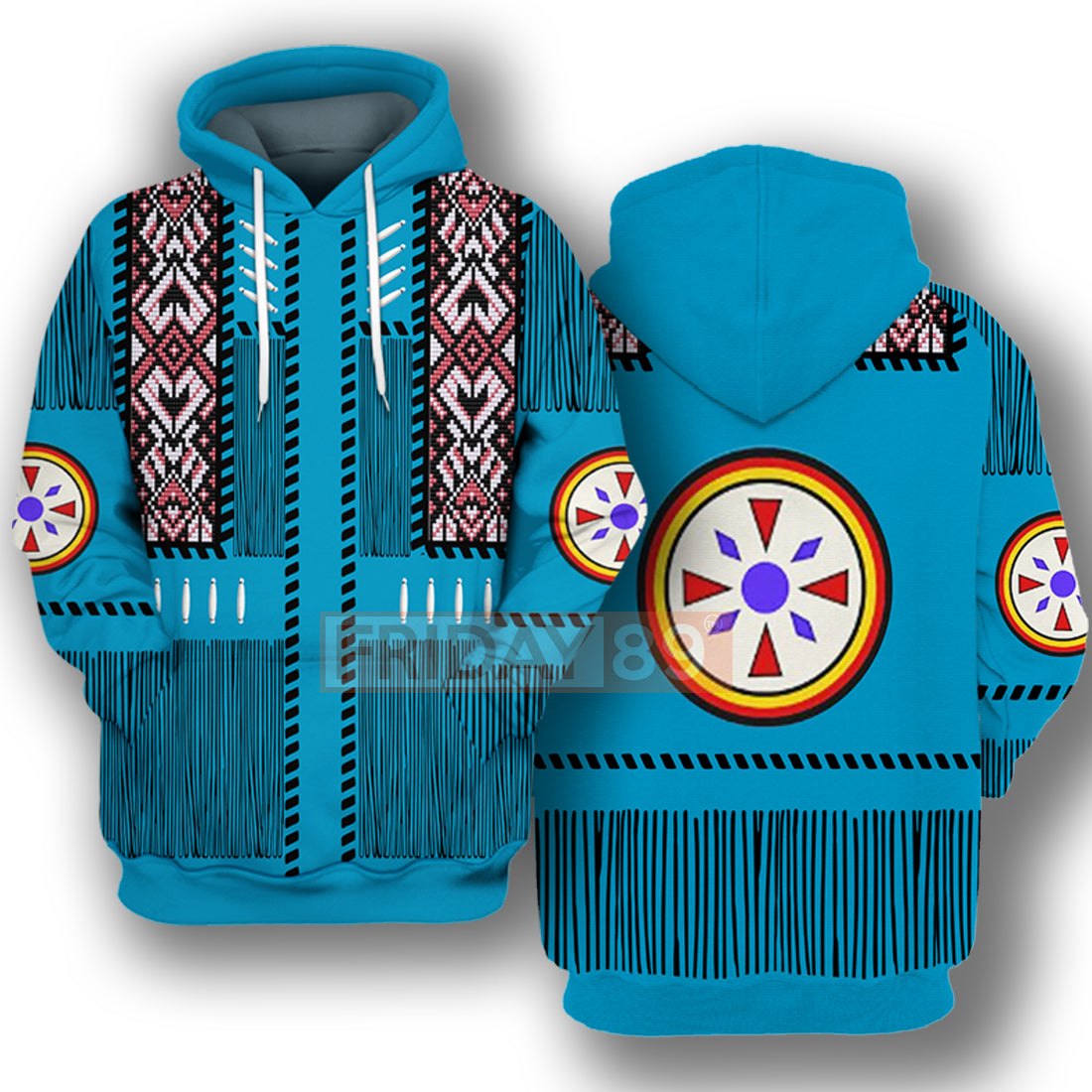 Unifinz Native American T-shirt Blue Native American Spirit Symbols 3D Print T-shirt Native American Hoodie Sweater Tank 2022