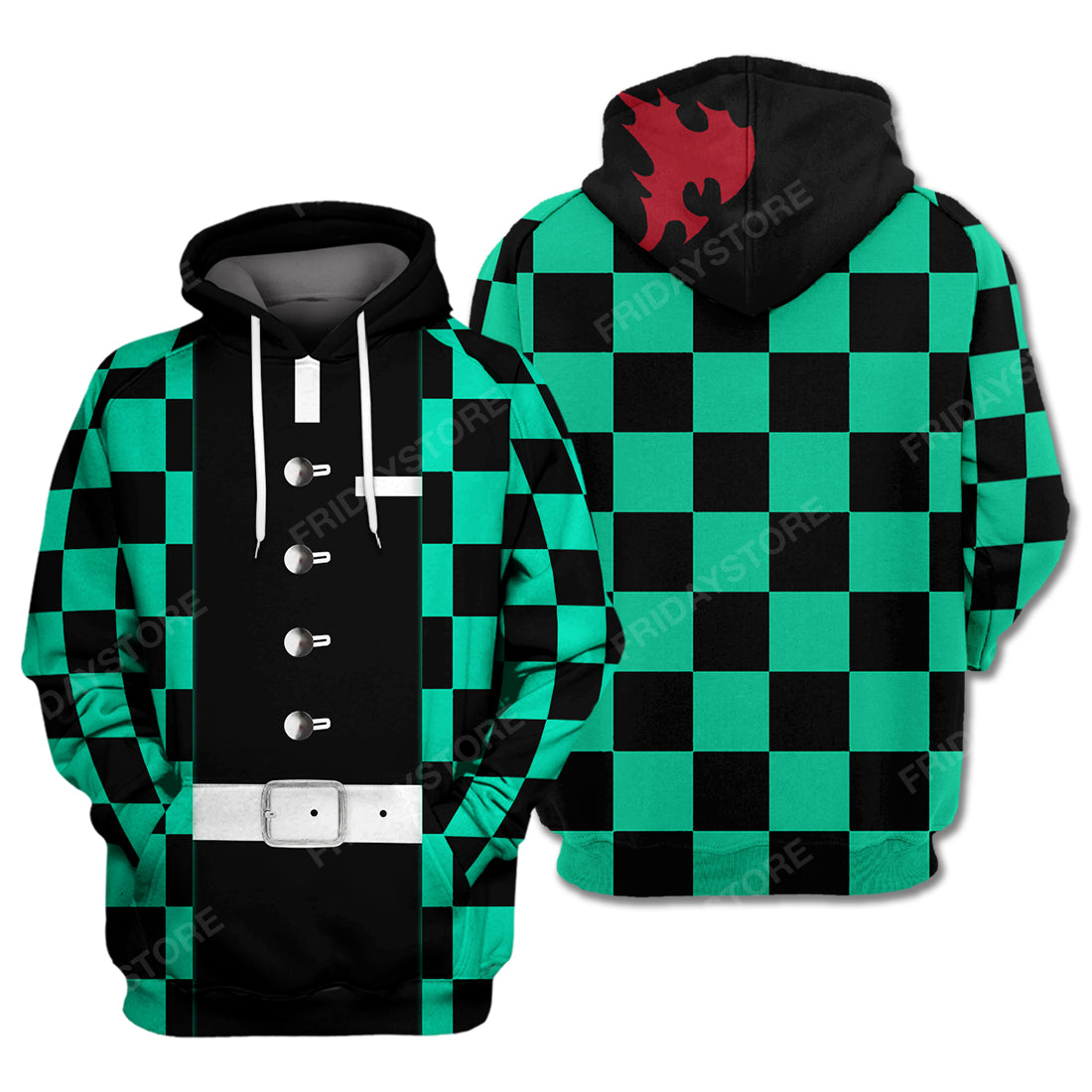 Unifinz Demon Slayer Hoodie Tanjiro Kamado Green Costume Hoodie Kimetsu No Yaiba Hoodie Demon Slayer Apparel 2022