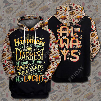 Unifinz HP T-shirt Happiness Can Be Found Even In The Darkest T-shirt Awesome High Quality HP Hoodie Sweater Tank 2022